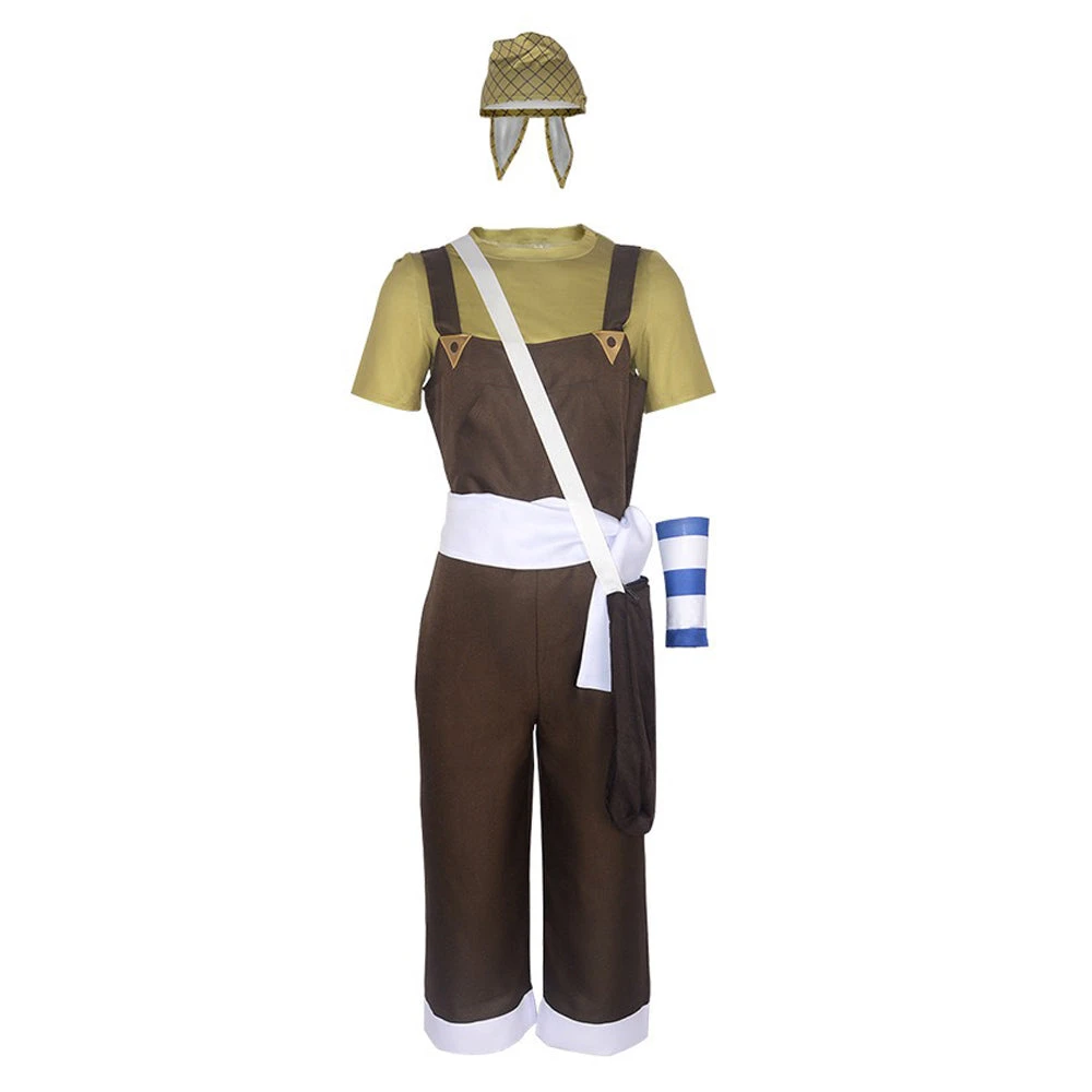 Mens Usopp Cosplay Costume Dark Brown Uniform For Halloween Carnival 1 Mens Usopp Cosplay Costume Dark Brown Uniform For Halloween Carnival