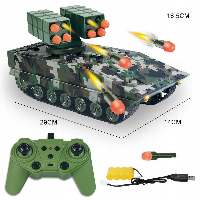 11CH Remote Control Tank 2.4G Battle Soft Bullet Tank Missile Vehicle Electric Armored Tank Toy 6 11CH Remote Control Tank 2.4G Battle Soft Bullet Tank Missile Vehicle Electric Armored Tank Toy - Image 6