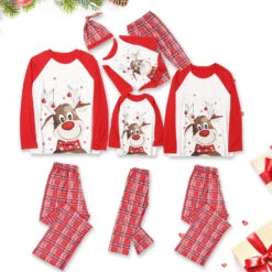 Family Christmas Pajamas For Whole Members Santa's Deer Sleepwear Pjs Set