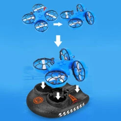 Mini RC Drone Boat Car 3in1 Remote Control Aircraft Speedboat Racing Car Toy For Kids 11 Mini RC Drone Boat Car 3in1 Remote Control Aircraft Speedboat Racing Car Toy For Kids -Sun Baby Sales Store floatplanelightaircraft 4