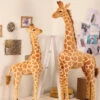 55inch/140cm Giraffe Plush Toys Giant Lifelike Animal Cute Soft Stuffed Dolls For Kids Adult Gift