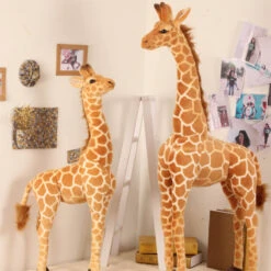 55inch/140cm Giraffe Plush Toys Giant Lifelike Animal Cute Soft Stuffed Dolls For Kids Adult Gift
