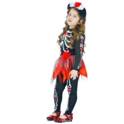 Boys Girls Halloween Scary Skeleton Suit Kids Skull Role Play Costume Corpse Bride Fancy Dress -Sun Baby Sales Store girls Skeleton Suit corpse bride 1