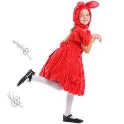 Kids Plush Bunny Dress Soft Fuzzy Bunny Costume For Girls 5-10 Years 12 Kids Plush Bunny Dress Soft Fuzzy Bunny Costume For Girls 5-10 Years -Sun Baby Sales Store girls bunny dress easter costume 1