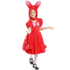 Kids Plush Bunny Dress Soft Fuzzy Bunny Costume For Girls 5-10 Years 11 Kids Plush Bunny Dress Soft Fuzzy Bunny Costume For Girls 5-10 Years -Sun Baby Sales Store girls bunny dress easter costume 5