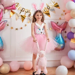 Girls Lovely Bunny Tutu Dress With Headband Backless Bunny Costume -Sun Baby Sales Store grils easter day dress bunny 3