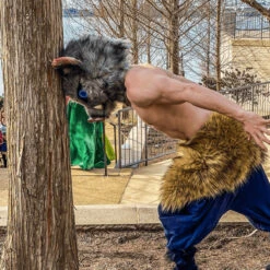 Hashibira Inosuke Cosplay Costume Apron Pants With Plush Skirt Halloween Carnival Unisex Outfits -Sun Baby Sales Store hashibira inosuke costume 1