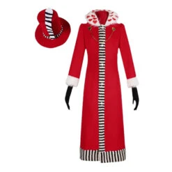 Adult Valentino Costume Fancy Valentino Red Dress Hat And Gloves 3pcs Suit Halloween Cosplay Outfit