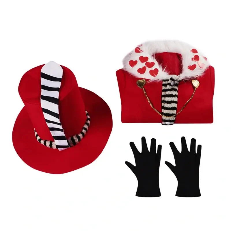 Adult Valentino Costume Fancy Valentino Red Dress Hat And Gloves 3pcs Suit Halloween Cosplay Outfit 7 Adult Valentino Costume Fancy Valentino Red Dress Hat And Gloves 3pcs Suit Halloween Cosplay Outfit - Image 7