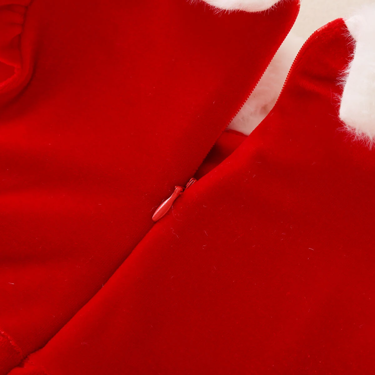 Infant Baby Grils Christmas Red Dress Kids Sleeveless Plush Lapel Collar Xmas Outfit 4 Infant Baby Grils Christmas Red Dress Kids Sleeveless Plush Lapel Collar Xmas Outfit - Image 4