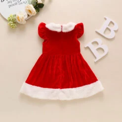 Infant Baby Grils Christmas Red Dress Kids Sleeveless Plush Lapel Collar Xmas Outfit 8 Infant Baby Grils Christmas Red Dress Kids Sleeveless Plush Lapel Collar Xmas Outfit -Sun Baby Sales Store infant baby girls christmas red dress 5