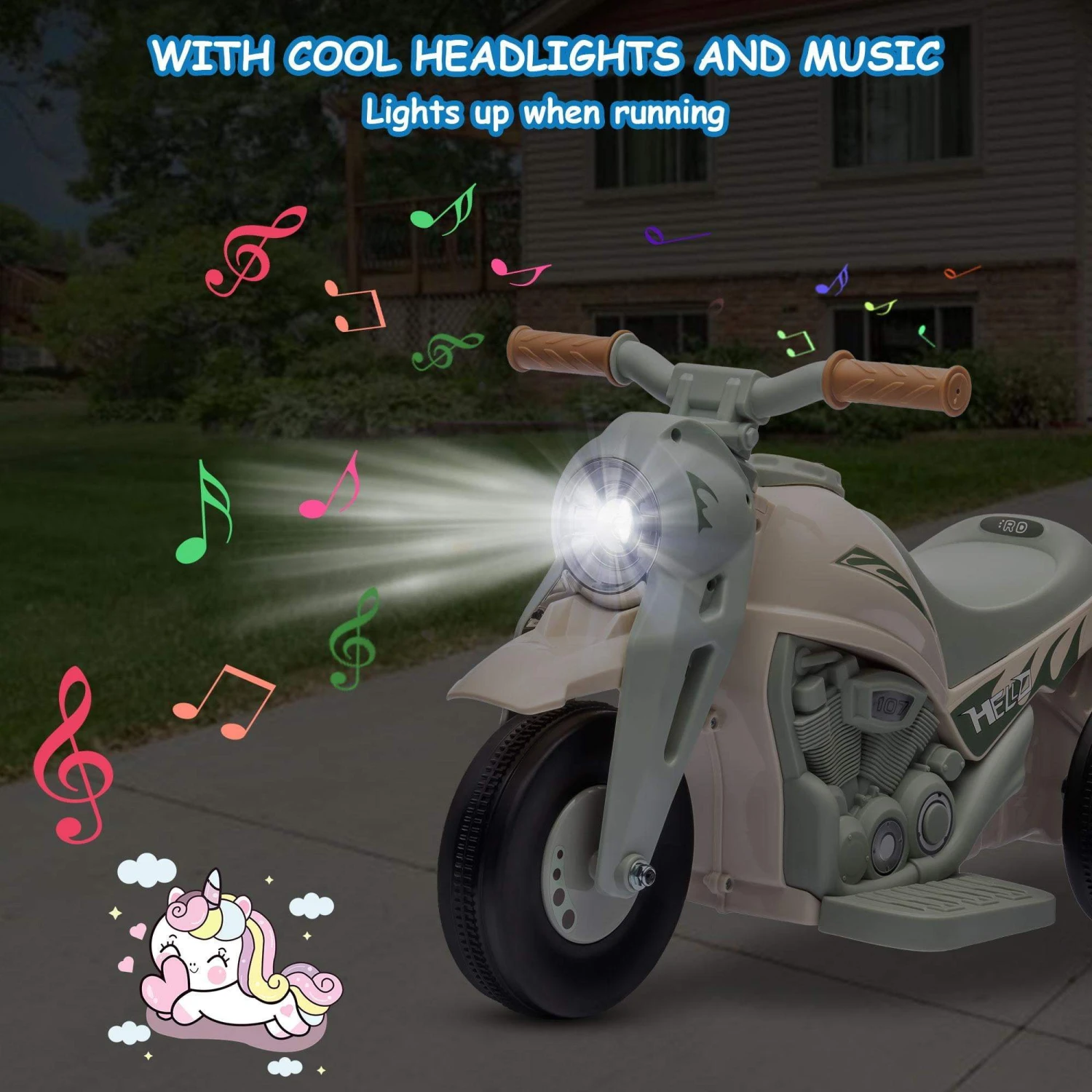 6V Kids Electric Motorcycle 3 Wheels Bubble Car Battery Power Ride On Car With Light Music 11 6V Kids Electric Motorcycle 3 Wheels Bubble Car Battery Power Ride On Car With Light Music - Image 11