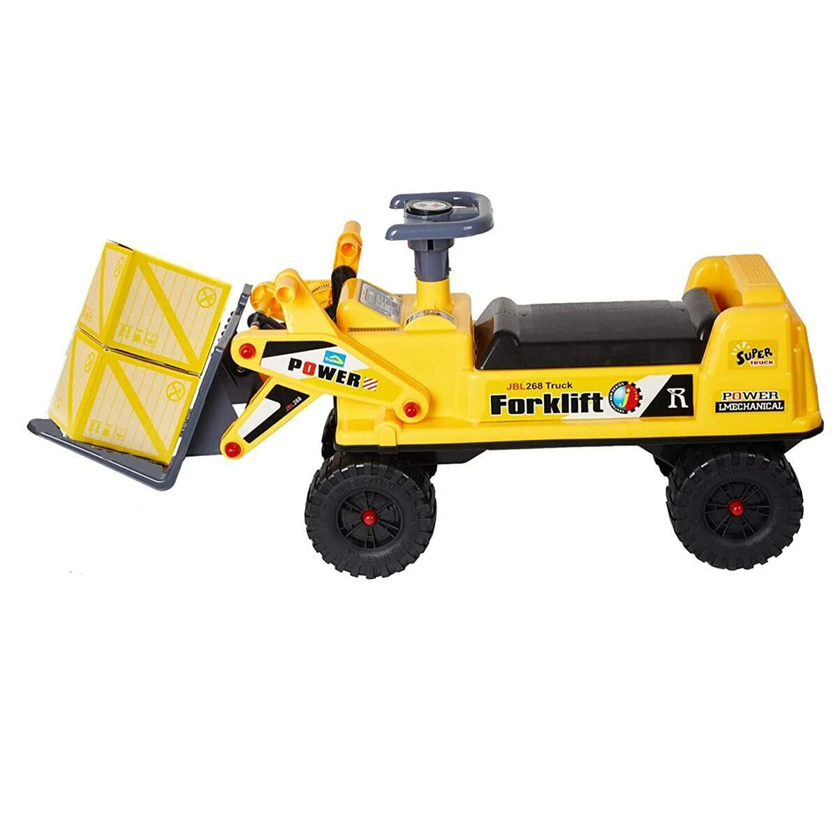 Kids Ride-On Forklift Crane Truck With Construction Helmet – Interactive Digger Toy With Lifting, Sliding & Sound Effects 2 Kids Ride-On Forklift Crane Truck With Construction Helmet – Interactive Digger Toy With Lifting, Sliding & Sound Effects - Image 2