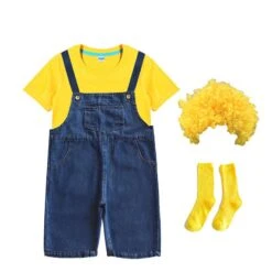 Kids Halloween Outfit Toddler Denim Overalls Yellow Shirt Goggles Wig Suit For Cosplay -Sun Baby Sales Store jpg 018c8e01 db57 48ff 888c 3dc1657a4637