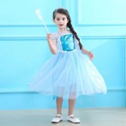 Girls Elsa Dress Summer Blue Snow Queen Birthday Dress Kids Princess Dress Halloween Costumes -Sun Baby Sales Store jpg 075da68e 0491 4b68 8c42 47f17e7e40a8