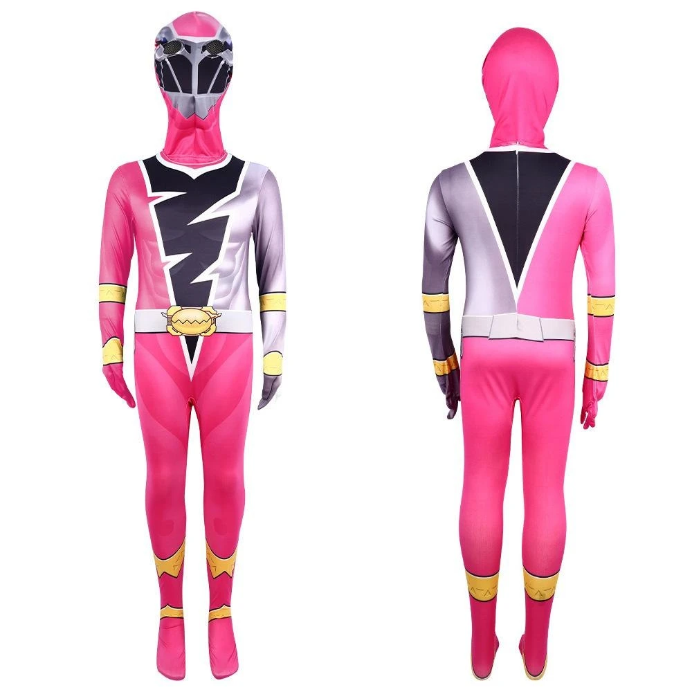 Childrens Dino Rangers Costume Pink Fury Ranger Cosplay Outfit Jumpsuit With Helmet Suit For Halloween 2 Childrens Dino Rangers Costume Pink Fury Ranger Cosplay Outfit Jumpsuit With Helmet Suit For Halloween - Image 2