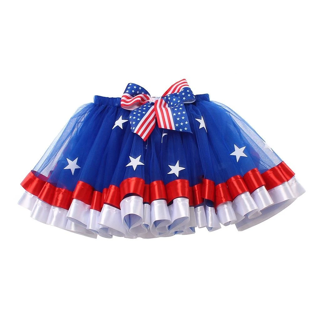 Girls Patriotic Tutu Dress With Wing And Fairy Wand 4th Of July Outfit Cute US Flag Clothes 2 Girls Patriotic Tutu Dress With Wing And Fairy Wand 4th Of July Outfit Cute US Flag Clothes - Image 2