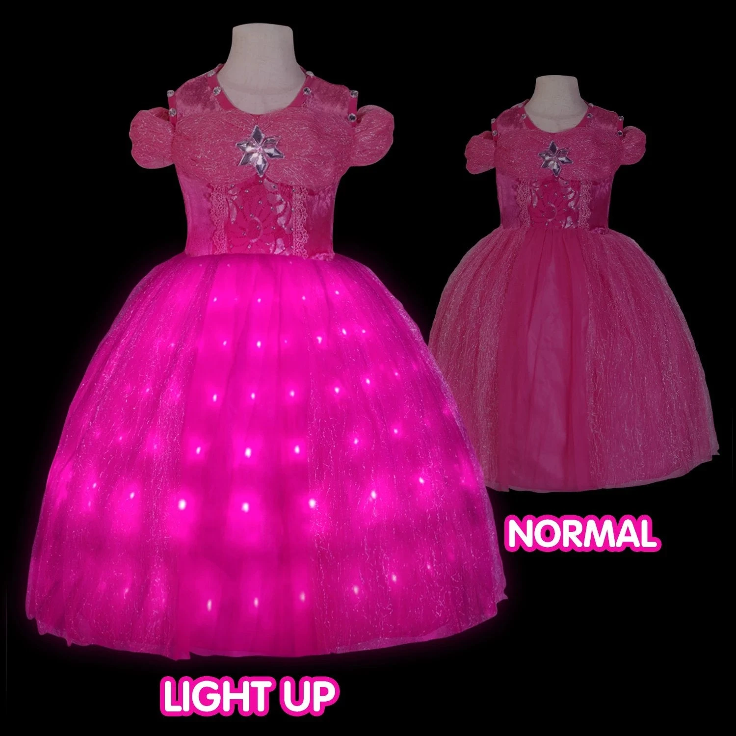 Aurora Costumes Princess Light Up Dress Girls Aurora LED Party Dress Birthday Dress 4 Aurora Costumes Princess Light Up Dress Girls Aurora LED Party Dress Birthday Dress - Image 4