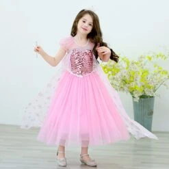 Kids Pink Elsa Dress Summer Party Dress Birthday Dress Up For Girls 3T-10 Years -Sun Baby Sales Store jpg 225e39c0 e13a 404a 960a d6b00370fb0c
