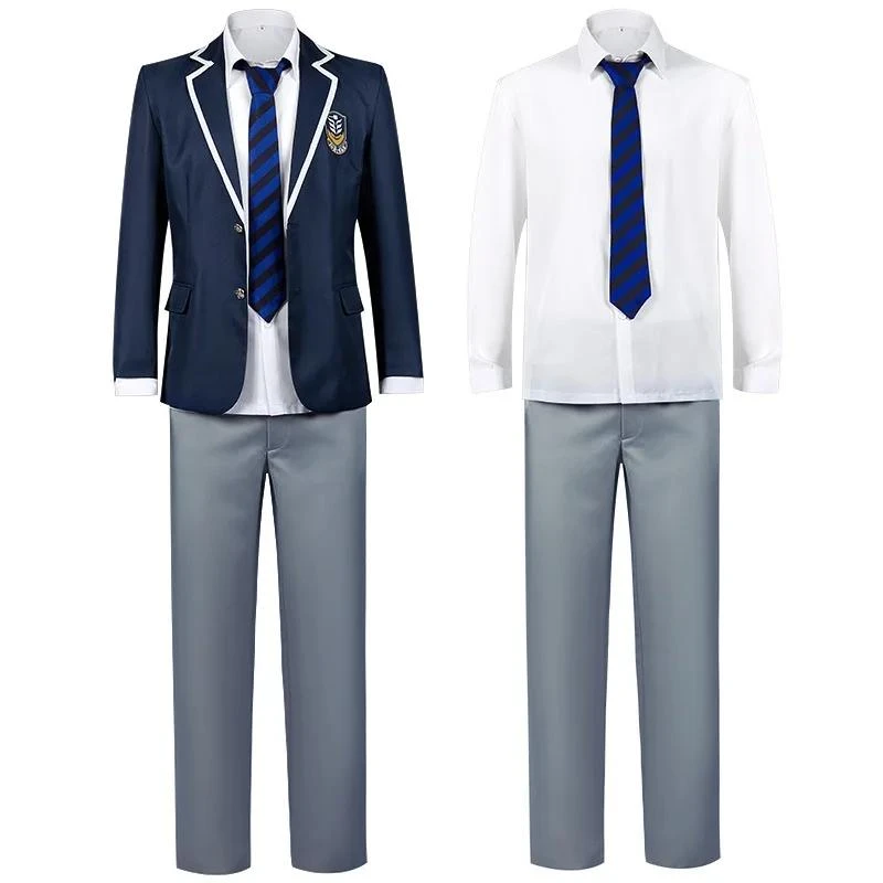Mens Isagi School Uniform Blue Cosplay Costume Isagi Yoichi Halloween Carnival Outfit 3 Mens Isagi School Uniform Blue Cosplay Costume Isagi Yoichi Halloween Carnival Outfit - Image 3