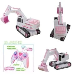 2.4G RC Excavator 6CH Alloy Pink Tracked Remote Control Car For Girls Toys With DIY Stickers -Sun Baby Sales Store jpg 3f667c7f 1dda 4558 8cfd e0af7dd4b2b6