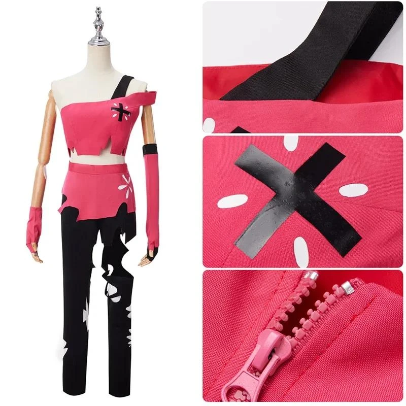 Cherri Bomb Cosplay Costume Angel Dust's Close Friend Cherri Outfit Halloween Carnival Red Suit 3 Cherri Bomb Cosplay Costume Angel Dust's Close Friend Cherri Outfit Halloween Carnival Red Suit - Image 3