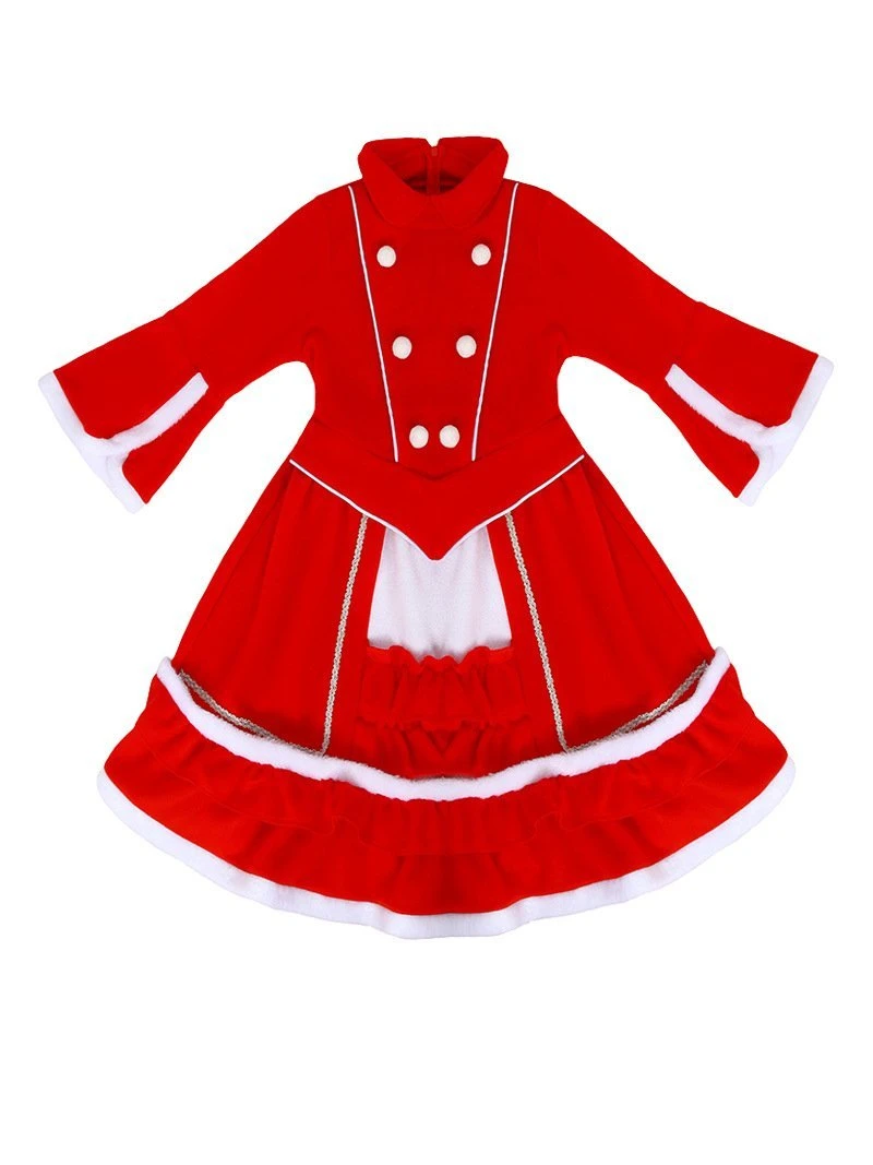 Girls Christmas Dress And Warm Red Hooded Xmas Cape For Christmas Party 6 Girls Christmas Dress And Warm Red Hooded Xmas Cape For Christmas Party - Image 6