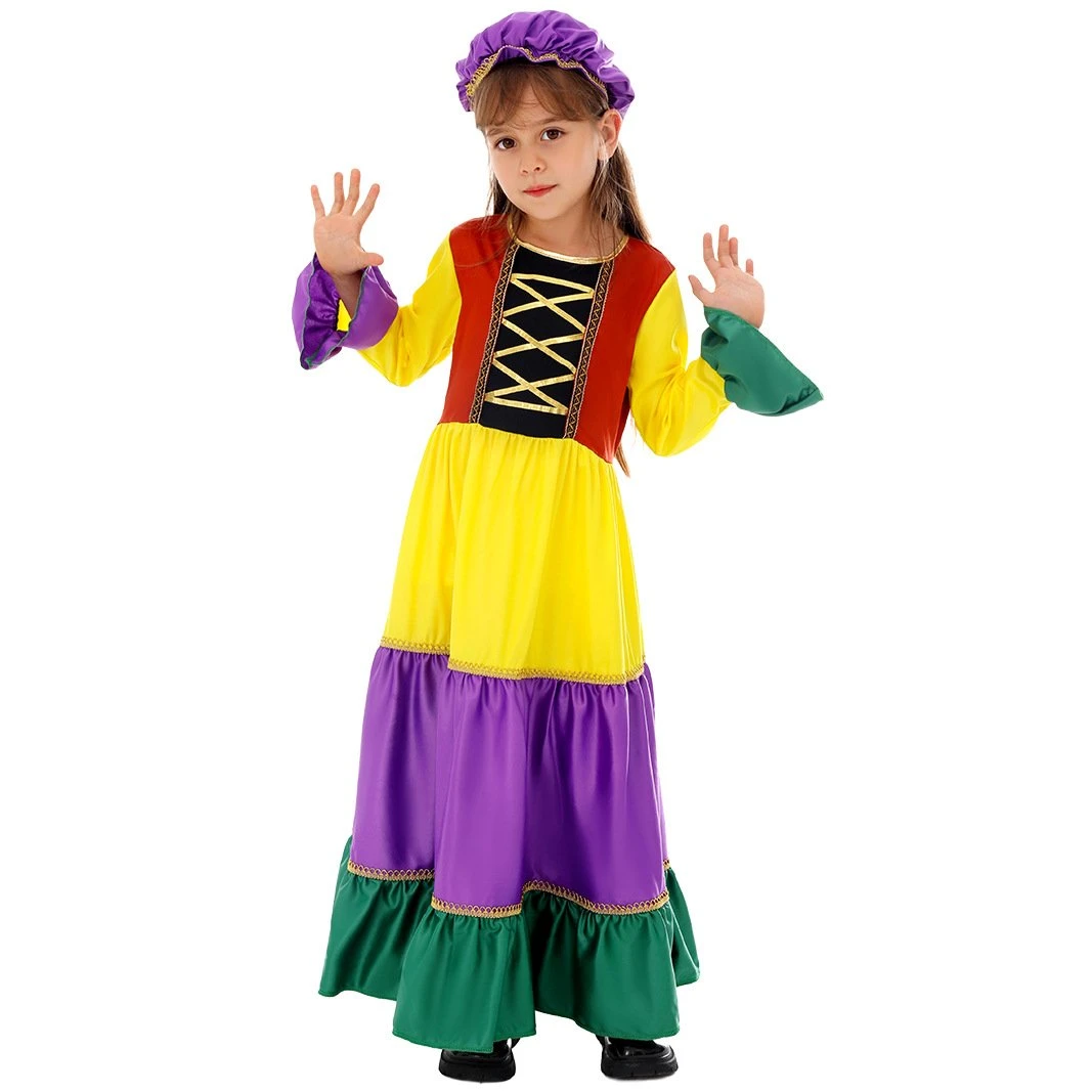 Girls Mardi Gras Outfit Party Dress Mask And Hat 3pcs Suit For Parade 2 Girls Mardi Gras Outfit Party Dress Mask And Hat 3pcs Suit For Parade - Image 2