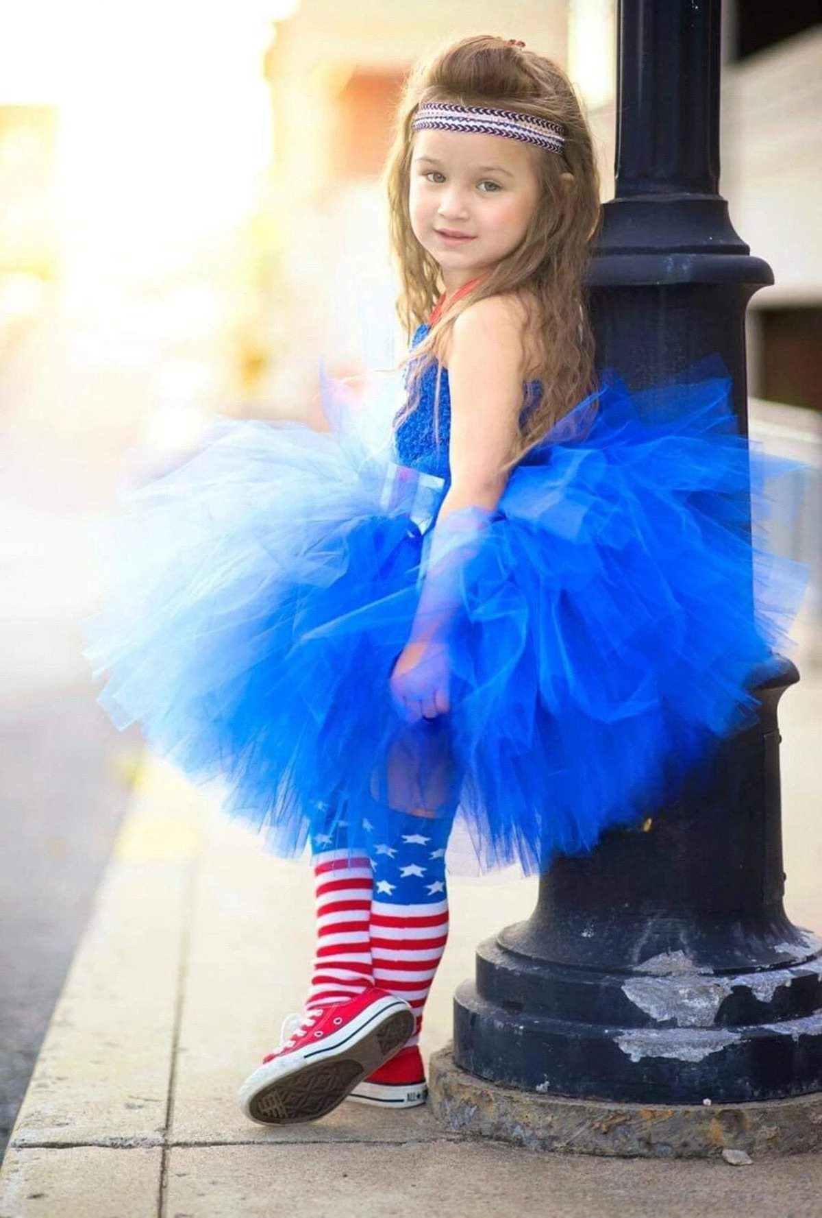 Baby Girl 4th Of July Dress American Flag Tutu Dress With Socks For Independence Day Parade 2 Baby Girl 4th Of July Dress American Flag Tutu Dress With Socks For Independence Day Parade - Image 2