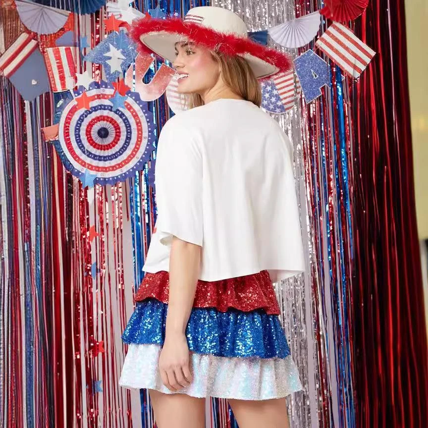 Women American Flag Shirt 4th Of July Patriotic Tee USA Star Stripes Tops 4 Women American Flag Shirt 4th Of July Patriotic Tee USA Star Stripes Tops - Image 4