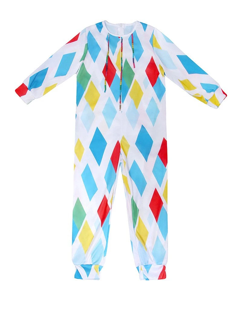 Kids Mardi Gras Outfit Harlequin Costume With Colorful Wig And Nose For Parade Party 7 Kids Mardi Gras Outfit Harlequin Costume With Colorful Wig And Nose For Parade Party - Image 7