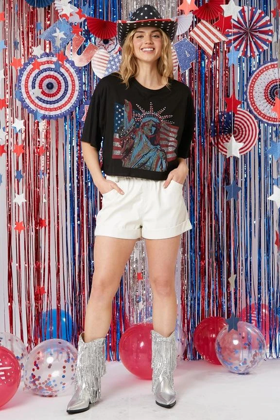 Women American Flag Shirt 4th Of July Patriotic Tee USA Star Stripes Tops 8 Women American Flag Shirt 4th Of July Patriotic Tee USA Star Stripes Tops - Image 8