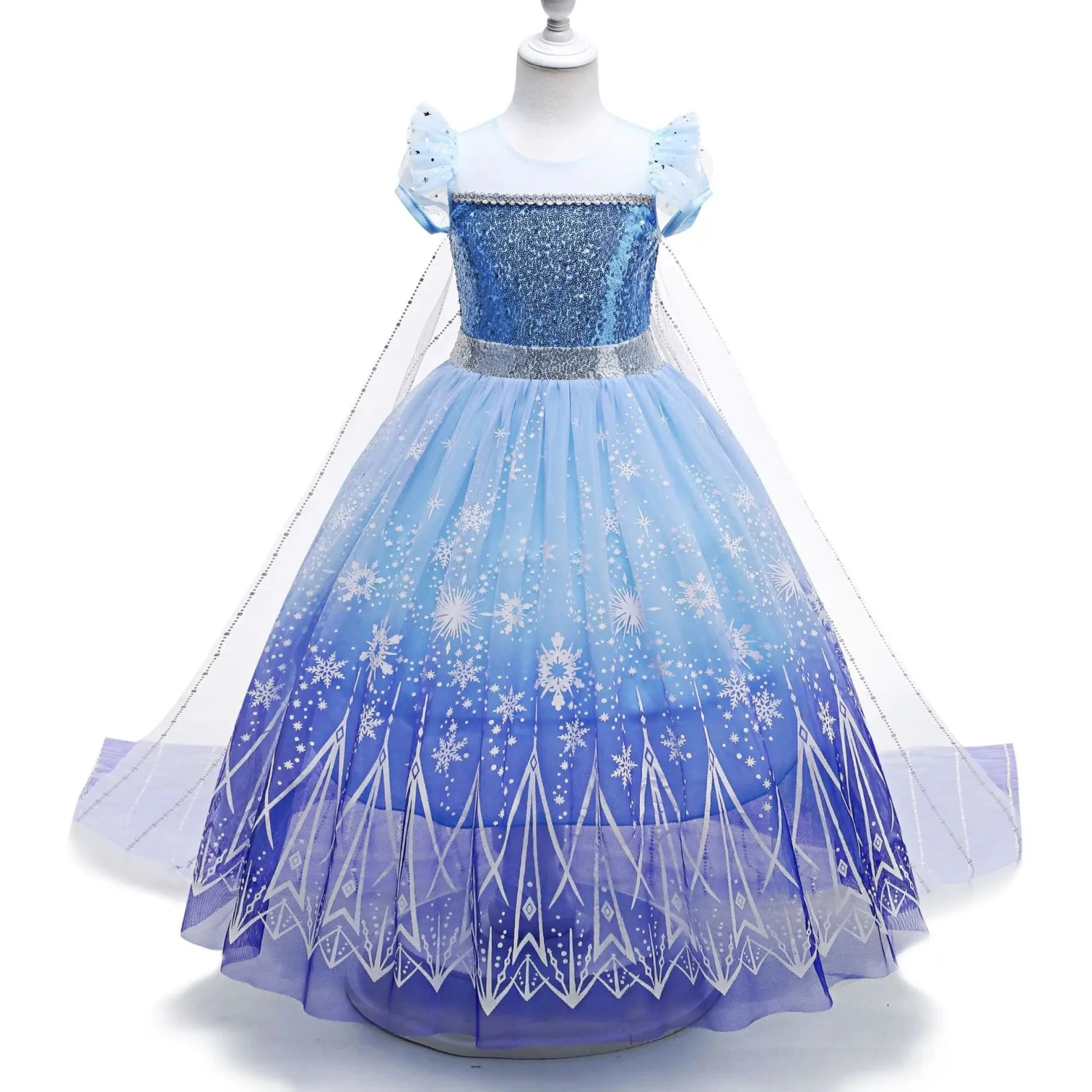 Elsa Costume Princess Dress Girls Light Up Dress Snowflake Trailing Party Dress Birthday Dres 6 Elsa Costume Princess Dress Girls Light Up Dress Snowflake Trailing Party Dress Birthday Dres - Image 6