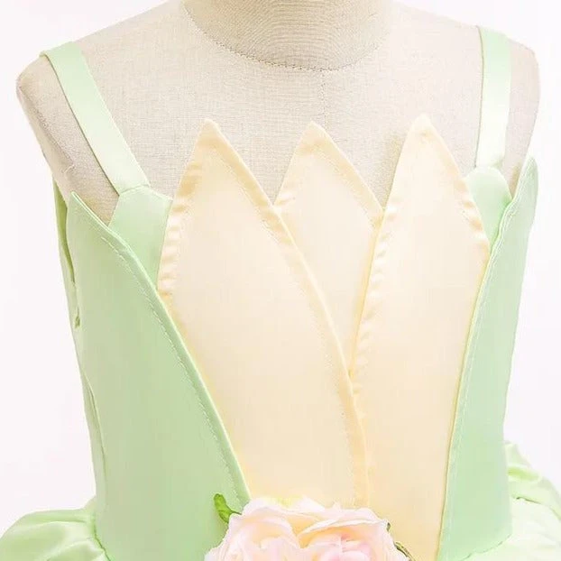 Tiana Frog Princess Costume Princess Light Up Dress Girls Off Shoulder Party Dress 6 Tiana Frog Princess Costume Princess Light Up Dress Girls Off Shoulder Party Dress - Image 6