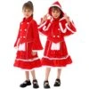 Girls Christmas Dress And Warm Red Hooded Xmas Cape For Christmas Party
