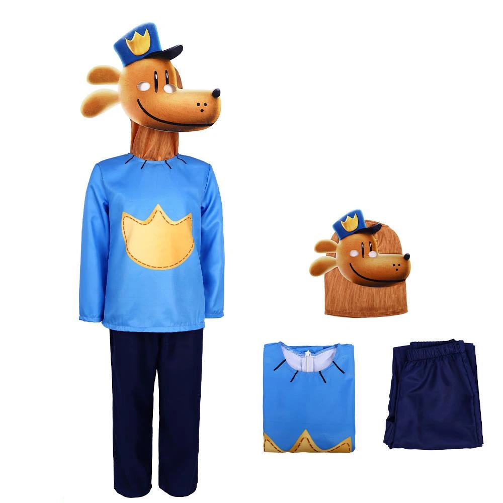 Kids Dog Police Man Costume Super Hero Tops Pants And Helmet For Cosplay 3 Kids Dog Police Man Costume Super Hero Tops Pants And Helmet For Cosplay - Image 3