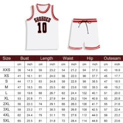 Slam Dunk Jersey Sakuragi Hanamichi #10 Uniform Shohoku Jersey White Basketball Shirt Shorts For Kids Adults -Sun Baby Sales Store jpg c3f41ffa dc6d 4158 a62b 5ff9e5b1e686