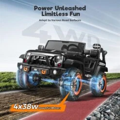 24V 2-Seater Kids Ride-On Truck Electric Toy Car With Remote Control Music LED Lights For Ages 3-8 -Sun Baby Sales Store jpg d5e54596 772a 433c 92fb 9393db26259c