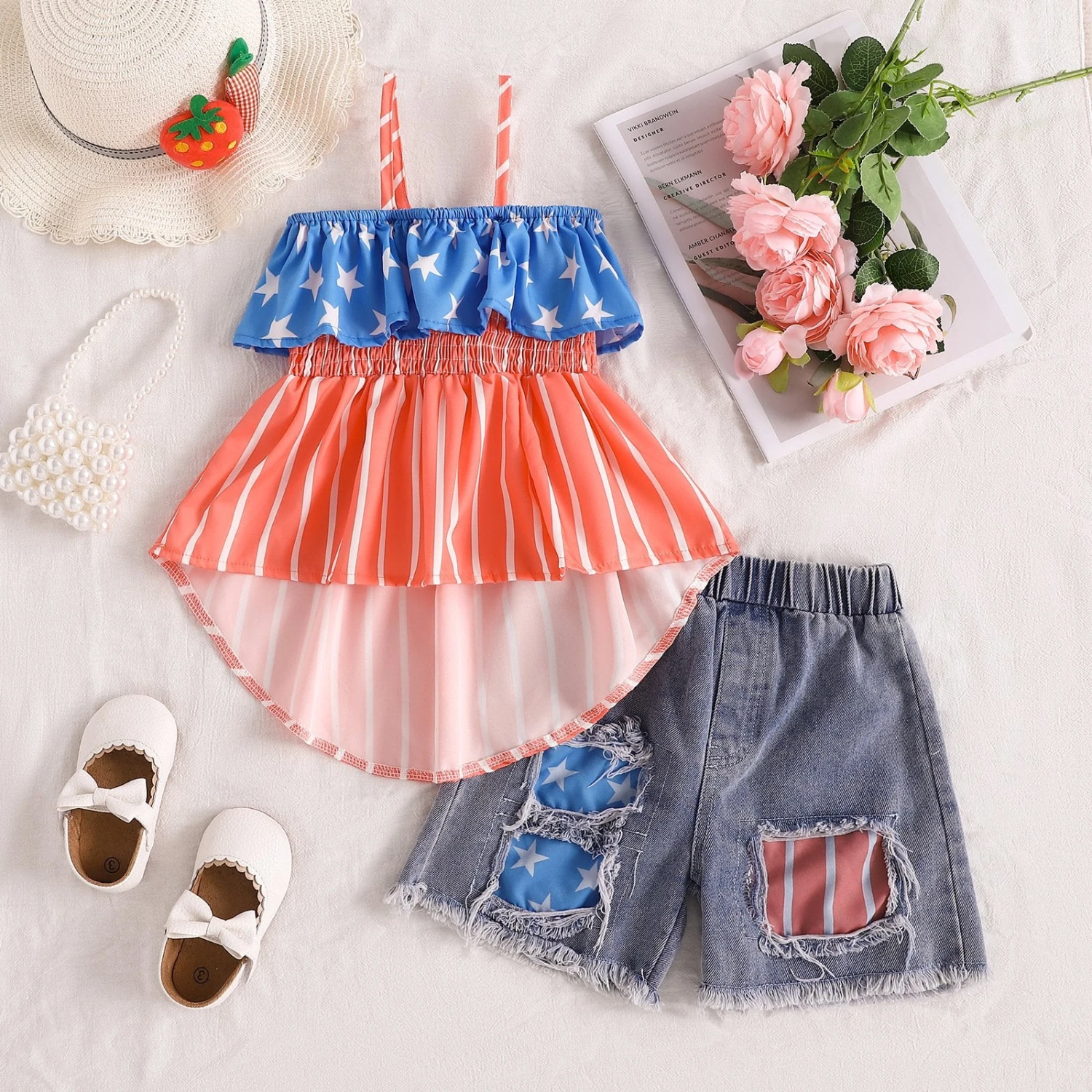 Infant 4th Of July Outfit Baby Girl July 4 Dress Up Suit My First Independence Day Short 2pcs Set 1 Infant 4th Of July Outfit Baby Girl July 4 Dress Up Suit My First Independence Day Short 2pcs Set