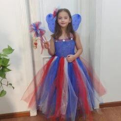 Girls July 4th Outfit Ball Gown Dress With Wing Fairy Wand Headband Full Set For Carnival -Sun Baby Sales Store jpg ec61132a 74b9 4ba0 81b3 5c94374be940