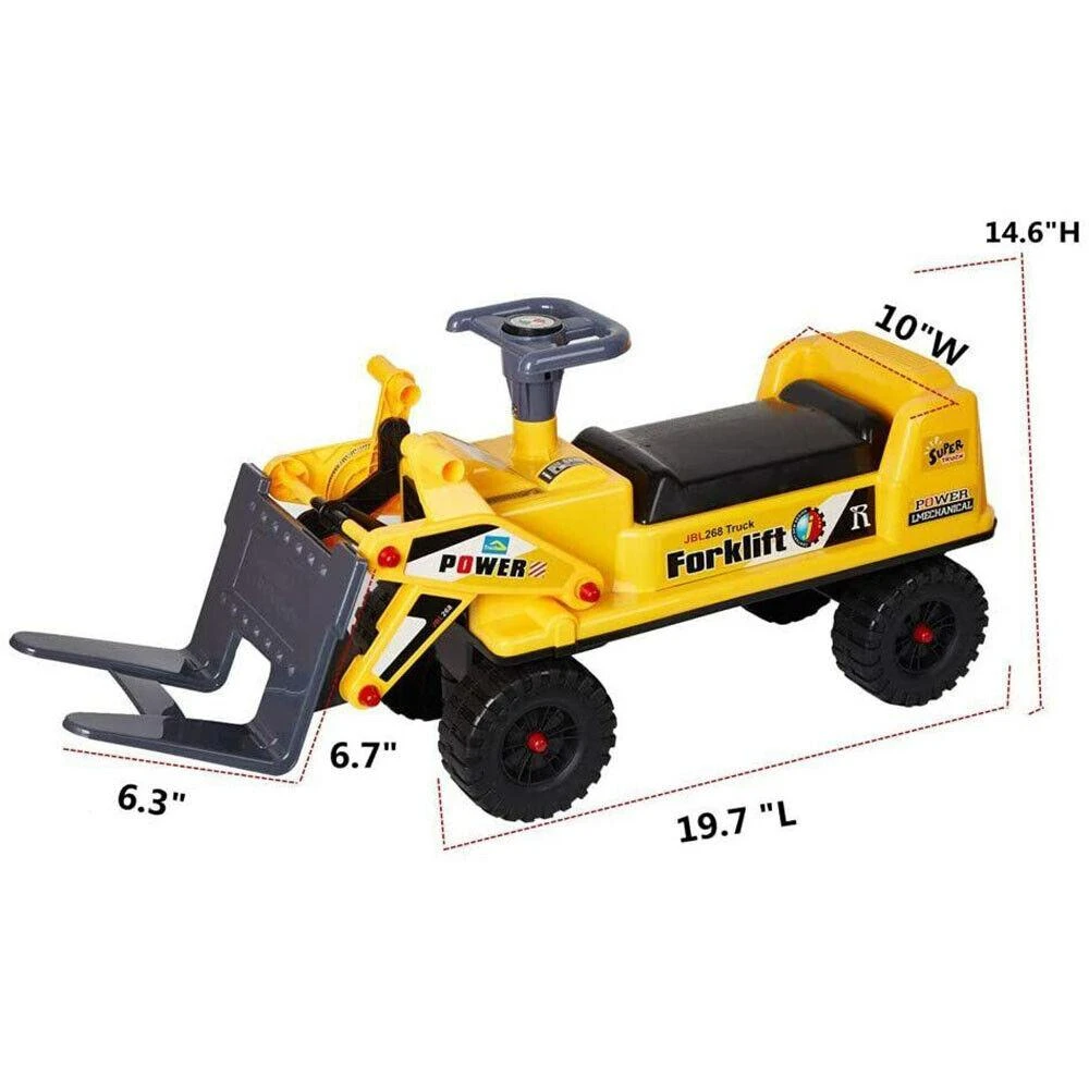 Kids Ride-On Forklift Crane Truck With Construction Helmet – Interactive Digger Toy With Lifting, Sliding & Sound Effects 10 Kids Ride-On Forklift Crane Truck With Construction Helmet – Interactive Digger Toy With Lifting, Sliding & Sound Effects - Image 10