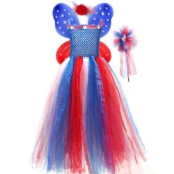 Girls July 4th Outfit Ball Gown Dress With Wing Fairy Wand Headband Full Set For Carnival -Sun Baby Sales Store jpg f8369788 83fa 4383 b863 c8e38fd5c67b