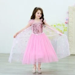 Kids Pink Elsa Dress Summer Party Dress Birthday Dress Up For Girls 3T-10 Years -Sun Baby Sales Store jpg fa6b8f14 cdb0 436b ac81 956793229784