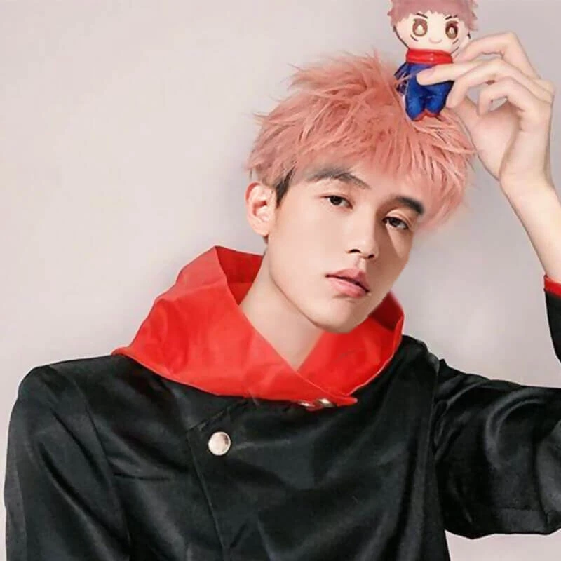 Adult Yuji Itadori Costume JJK Black Cosplay Uniform Jacket And Pants Full Set 1 Adult Yuji Itadori Costume JJK Black Cosplay Uniform Jacket And Pants Full Set