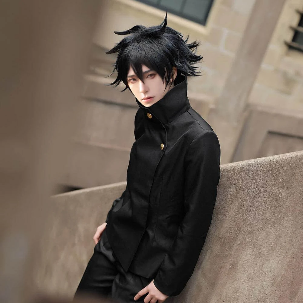 Men Megumi Fushiguro Outfit Black JJK Cosplay Costume Jacket And Pants Suit 3 Men Megumi Fushiguro Outfit Black JJK Cosplay Costume Jacket And Pants Suit - Image 3