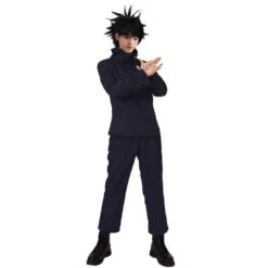 Men Megumi Fushiguro Outfit Black JJK Cosplay Costume Jacket And Pants Suit