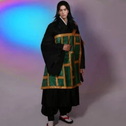 Adult Geto Suguru Costume JJK Black Kimono Pants And Cassock Full Set For Cosplay Party