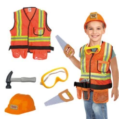 Boys Girls Pretend Play Costumes Police Doctor Nurse Chef Cosplay Costume Role Play Dress-Up Set 26 Boys Girls Pretend Play Costumes Police Doctor Nurse Chef Cosplay Costume Role Play Dress-Up Set -Sun Baby Sales Store kids Construction Worker costume