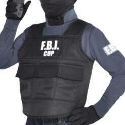 Police Costume For Kids FBI Cop Outfit Bulletproof Vest Helmet Goggles Mask And Interphone 5pcs Suit For Halloween Cosplay 7 Police Costume For Kids FBI Cop Outfit Bulletproof Vest Helmet Goggles Mask And Interphone 5pcs Suit For Halloween Cosplay -Sun Baby Sales Store kids FBI costume police outfit 1