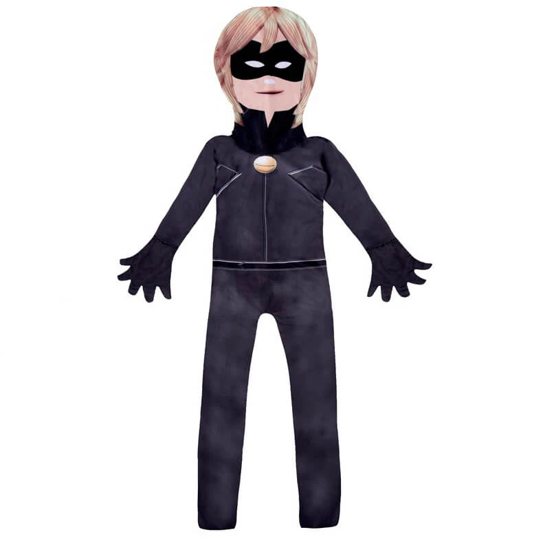 Kids Black Cat Costume Boys Girls Jumpsuit Helmet One-Piece Outfit For Halloween Party 1 Kids Black Cat Costume Boys Girls Jumpsuit Helmet One-Piece Outfit For Halloween Party